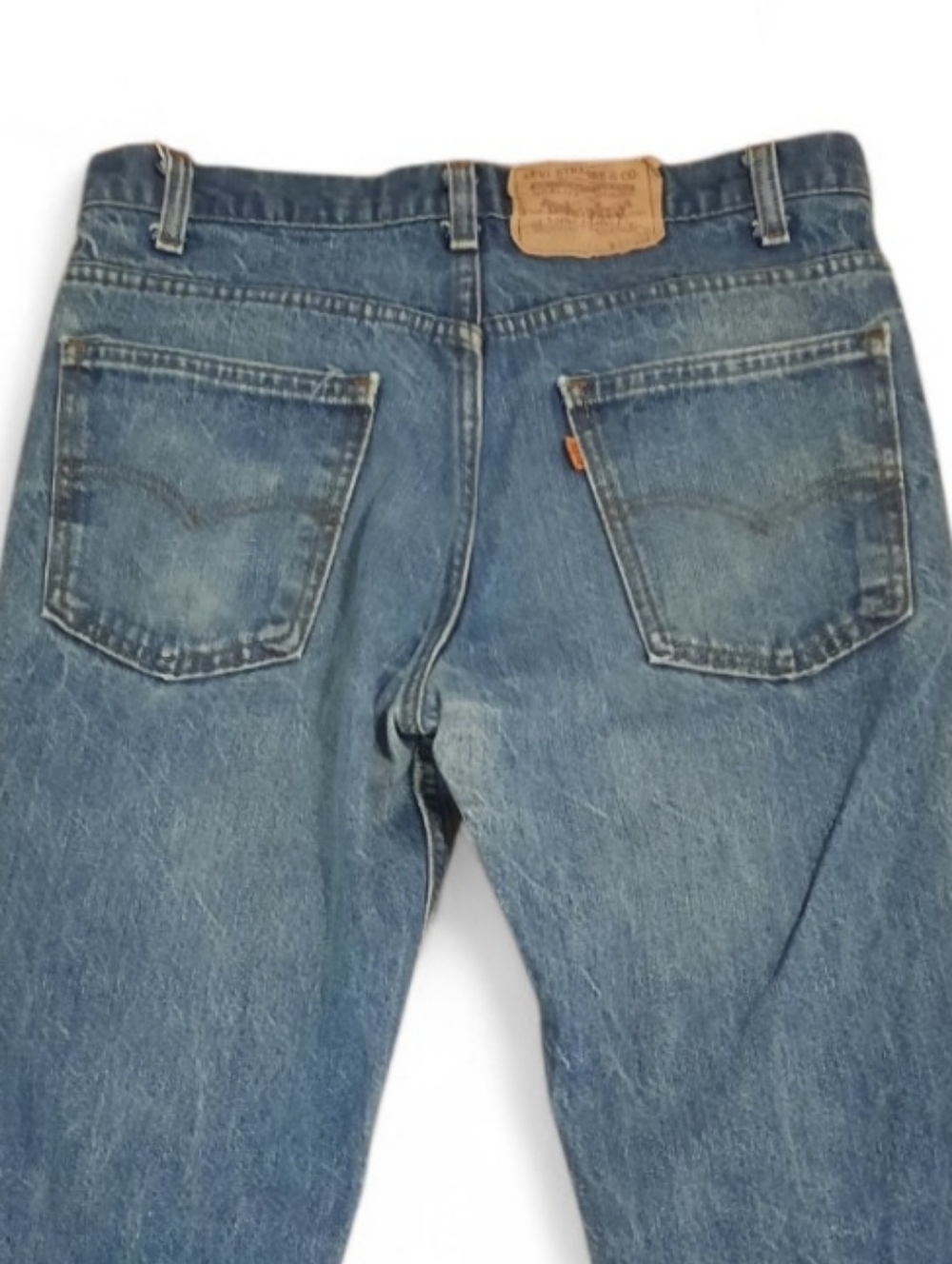 '81 LEVIS 517 Orange Tab Jeans Bootcut Ankle 80s Vintage Crop 12 32x27 - Picture 7 of 14